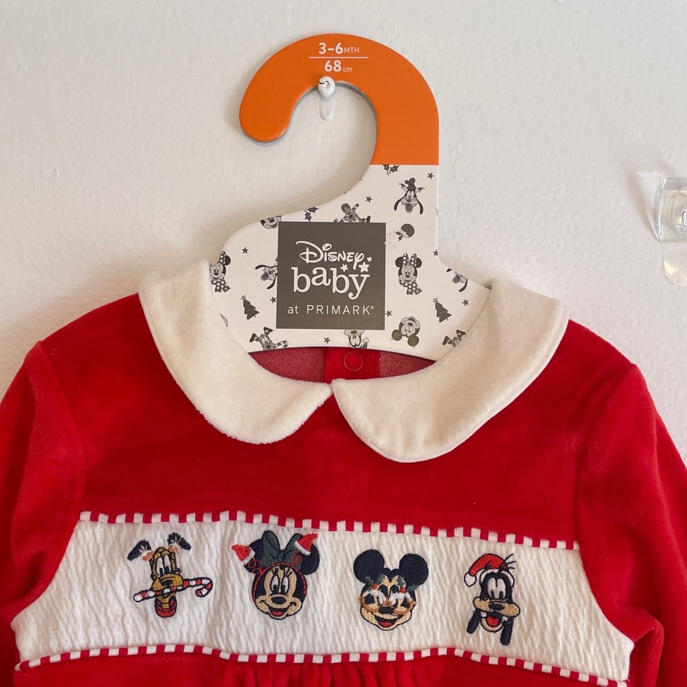 Disney Baby Red Onesie with White Collar